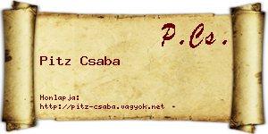Pitz Csaba névjegykártya