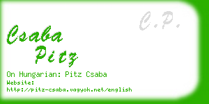 csaba pitz business card